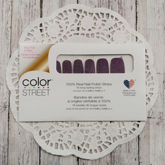 Color Street 100% Nail Polish Strips Night Terror Holographic Glitter RARE - Picture 4 of 7